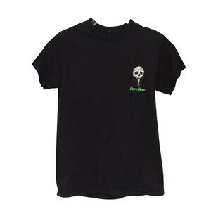 FORE EVER Golfing Skeleton with Driver Scythe Men's Small Black Short Sleeve Tee